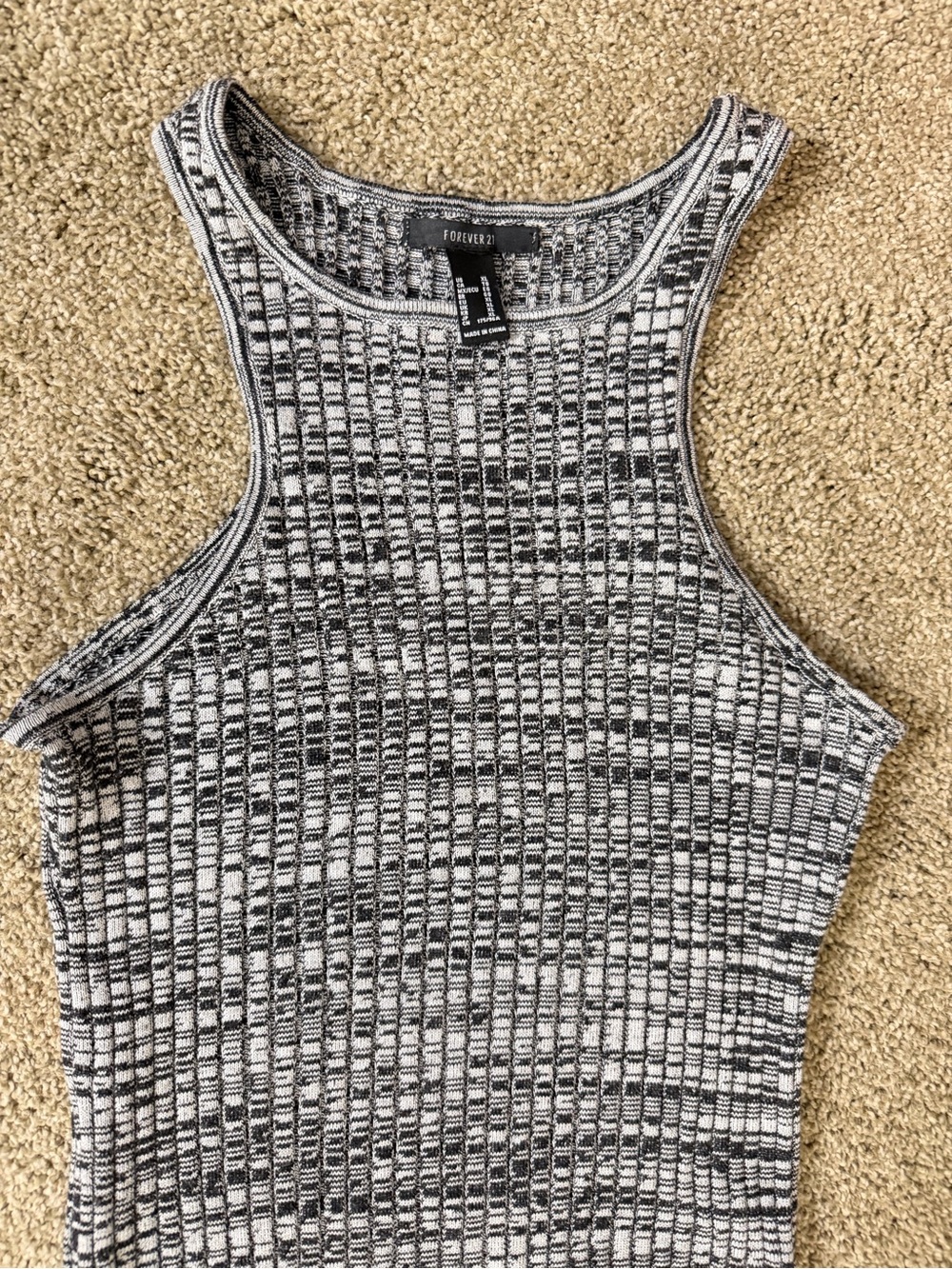 Forever 21 Black and White Ribbed Tank Mini Dress - Picture 3 of 4